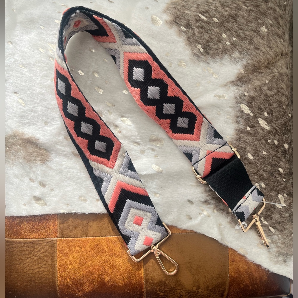 Bag strap Aztec purple and pink